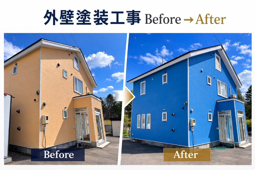 施行事例|室蘭市G様邸外壁塗装工事