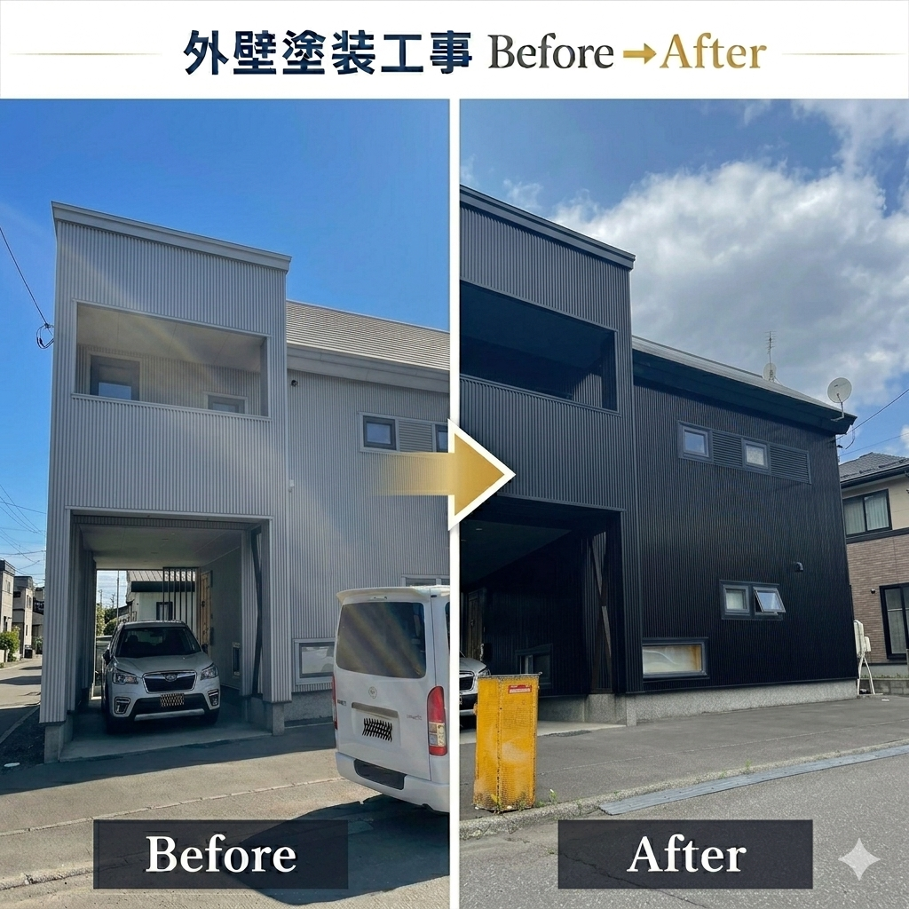 施行事例|千歳市 M様邸外壁屋根塗装工事