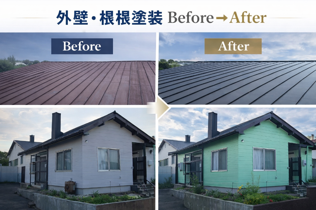 施工事例|苫小牧市T様邸屋根・外壁塗装工事