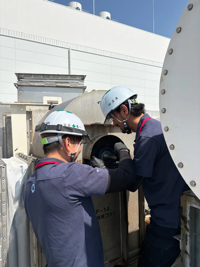 事例①排気ファンのベアリング交換工事